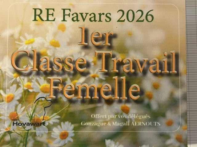 Du Clos De Goldi - Tsuki Exc 1 et Meilleur Travail à la Régionale de Race de Favars-29/03/2026